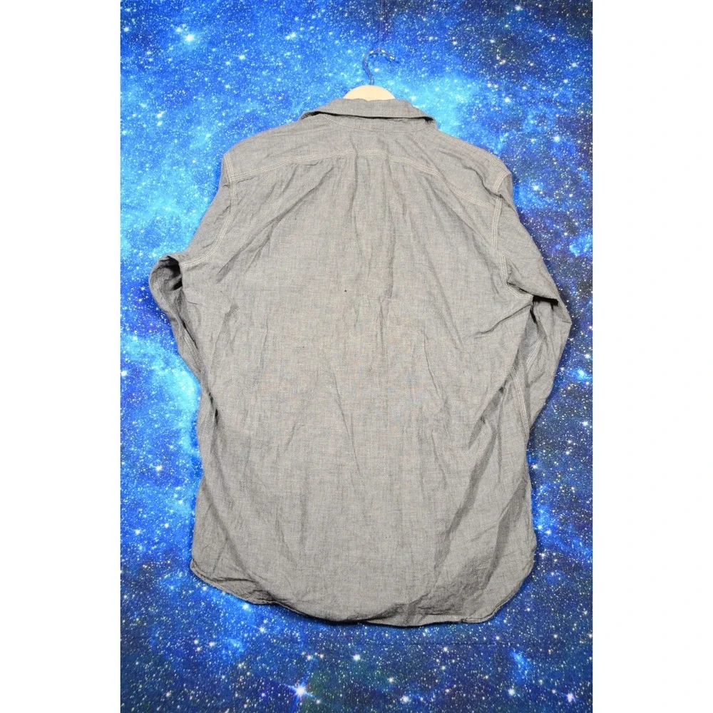 The Stronghold Shirt Mens Small Gray Chambray Workwear Button‎ Front Casual